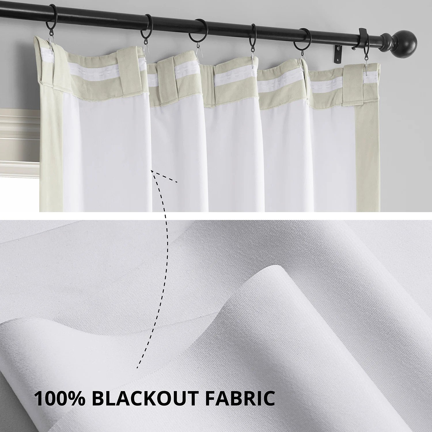 Porcelain White Signature Velvet Blackout Curtain