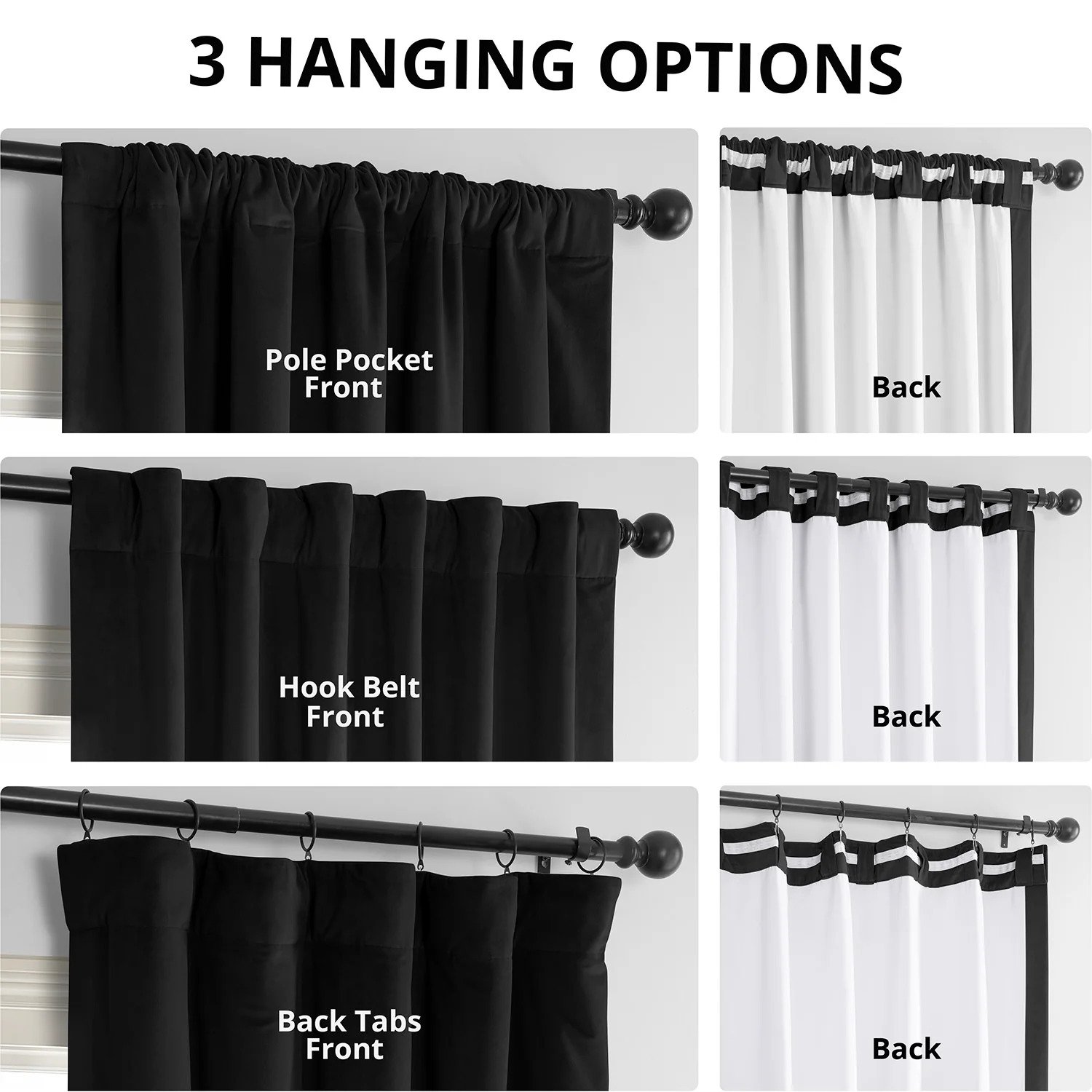 Warm Black Signature Velvet Blackout Curtain